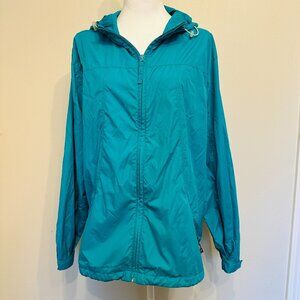 White Sierra Womens Ultra Light Packable Rain Jacket Coat - XL Blue / Turquoise
